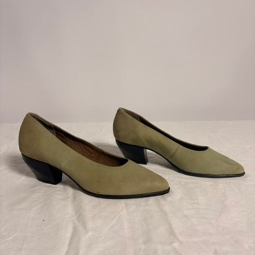 Trivia Sage Green Suede Heels - Size 6.5